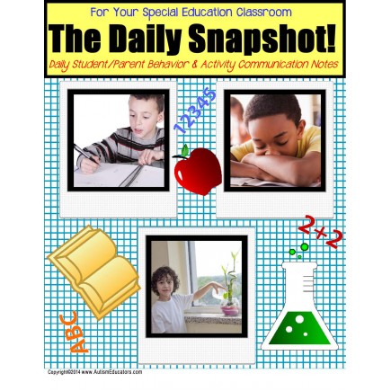 Special Education Teacher Student and Parent DAILY SNAPSHOT Home Notes with Data